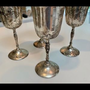 Set of Four Silver plate goblets often used for mint julip.